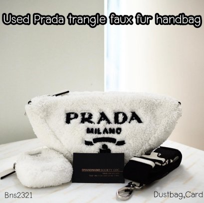 Prada TRANGLE FAUX FUR HANDBAG