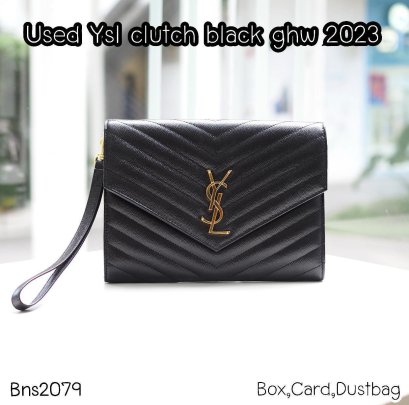 YSL CLUTCH BLACK GHW 2023