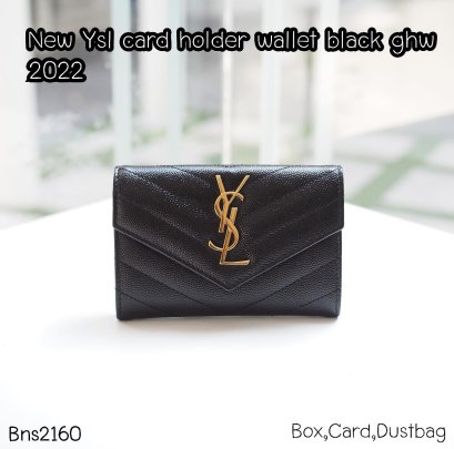 YSL CARD HOLDER WALLET BLACK GHW 2022