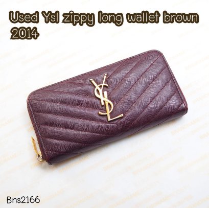 YSL ZIPPY LONG WALLET BROWN 2014