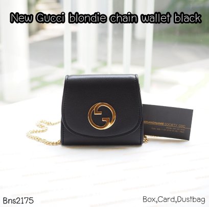 Gucci BLONDIE MEDIUM CHIAN WALLET IN BLACK