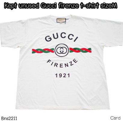 Gucci T-SHIRT WHITE SIZEM เชือกแดงเขียว