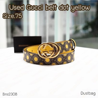 Gucci BELT GG SIZE75 DOT YELLOW