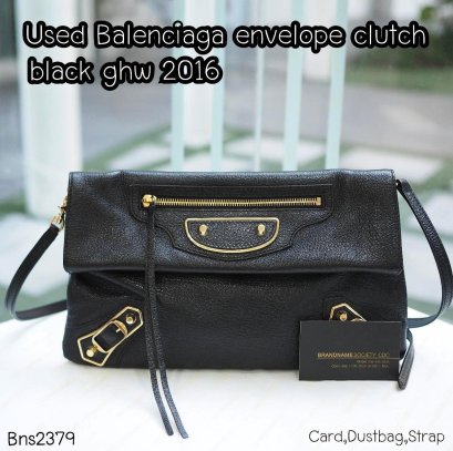 Balenciaga ENVELOPE CLUTCH BLACK GHW 2016