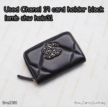Chanel CARD HOLDER 19 BLACK SHW HOLO31