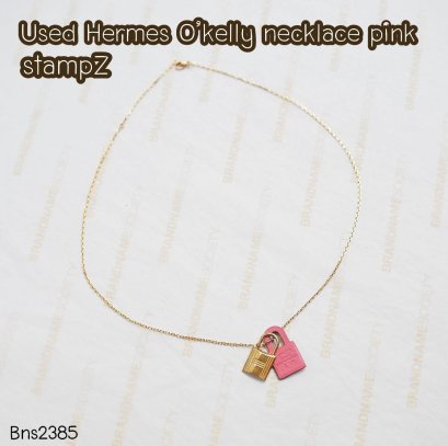 Hermes O'KELLY PINK LEATHER NECKLACE STAMPZ