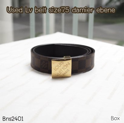 Louis Vuitton BELT 75 DAMIER EBENE SQUARE LOGO