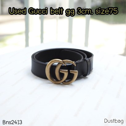 Gucci BELT 3CM. BLACK GG SIZE75