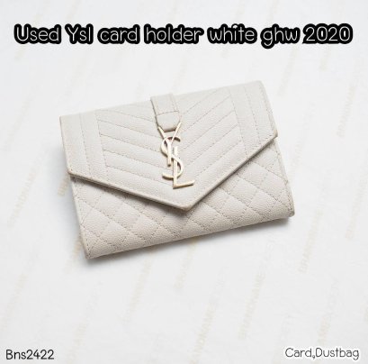 YSL CARD HOLDER WHITE GHW 2020