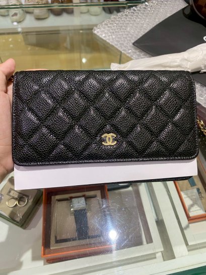 Chanel WOC BLACK CAVAIR GHW MICROCHIP