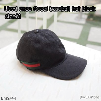 Gucci BASEBALL HAT WITH WEB BLACK SIZEM