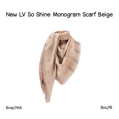 Louis Vuitton SO SHINE MONOGRAM SCARF BEIGE