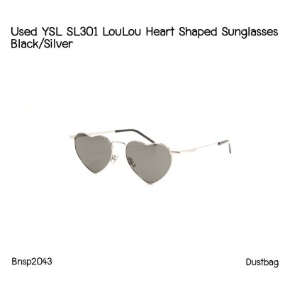 YSL LOULOU HEART-SHAPED SUNGLASSES BLACK