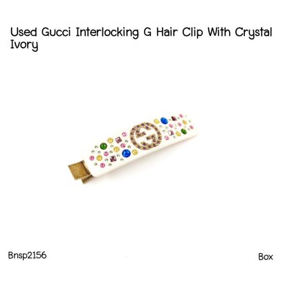 Gucci INTERLOCKING G HAIR CLIP WITH CRYTALS