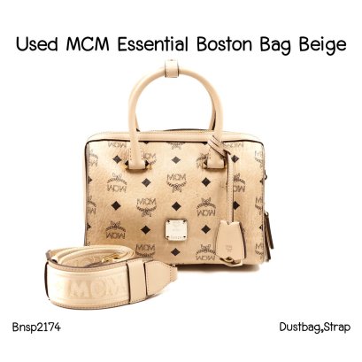 MCM ESSENTIAL BOSTON BAG BEIGE