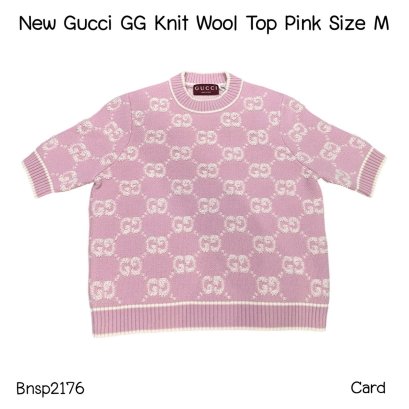 Gucci GG KNIT WOOL TOP PINK SIZE M