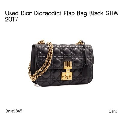 Dior DIORADDICT CROSSBODY BAG BLACK GHW 2017