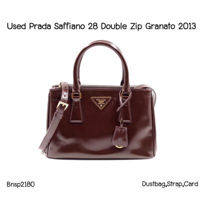 Prada SAFFIANO LUX 28 DOUBLE ZIP GRANATO 2013