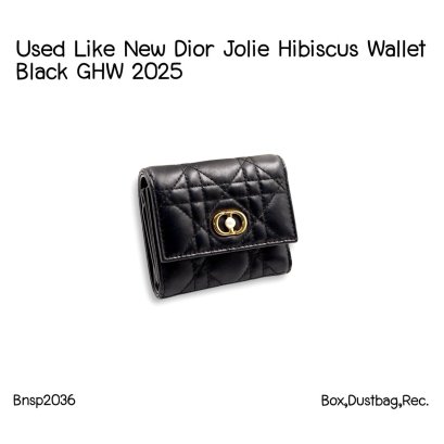 Dior JOLIE HIBISCUS WALLET BLACK GHW 2025