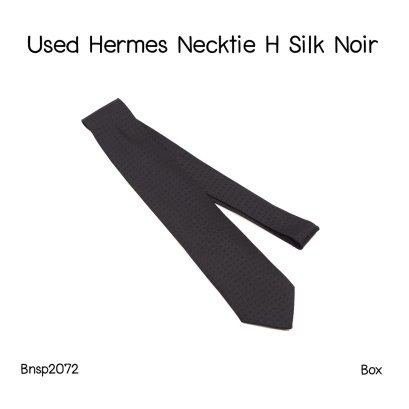 Hermes NECKTIE H SILK NOIR