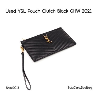YSL POUCH CLUTCH BLACK GHW 2021