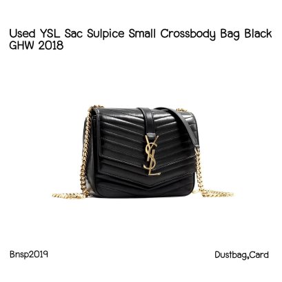 YSL SAC SULPICE SMALL CROSSBODY BAG BLACK GHW 2018