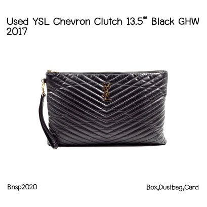 YSL CHEVRON CLUTCH BLACK GHW 2017