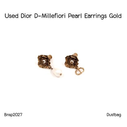 Dior D-MILLEFIORI PEARL EARRINGS GOLD