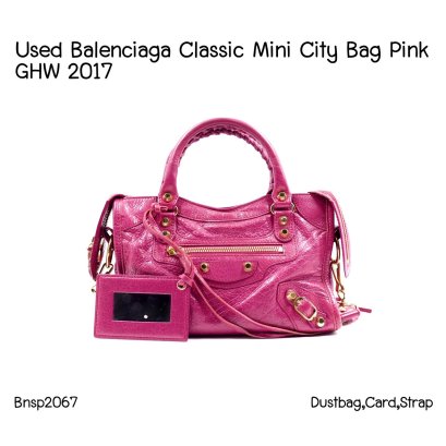 Balenciaga MINI CLASSIC CITY BAG PINK GHW 2017
