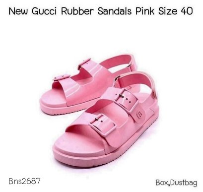 Gucci RUBBER SANDALS PINK SIZE 40