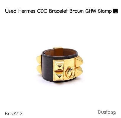 Hermes CDC BRACELET BROWN GHW STAMP L **