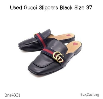 Gucci SLIPPER BLACK SIZE 37