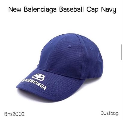 Balenciaga Logo Baseball Cap Navy Size L/59cm