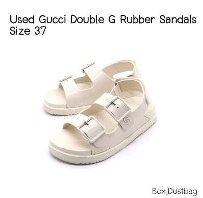Gucci RUBBER SANDALS WHITE SIZE 37