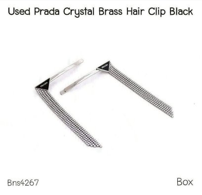 Prada CRYSTAL BRASS HAIR CLIP BLACK
