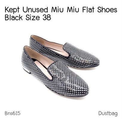 Miumiu FLAT SHOES BLACK SIZE 38