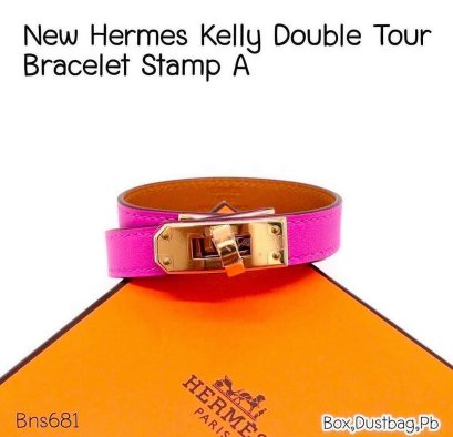 Hermes KELLY DOUBLE TOUR PINK STAMP A