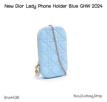 Dior DIOR LADY PHONE HOLDER BAG BLUE GHW 2024