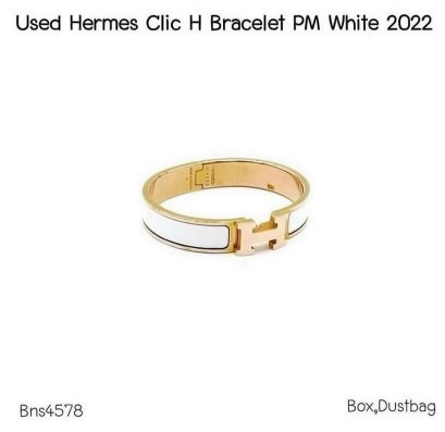 Hermes CLIC H BRACELET PM WHITE