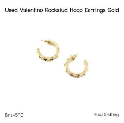 Valentino VALENTINO ROCKSTUD HOOP EARRINGS GOLD