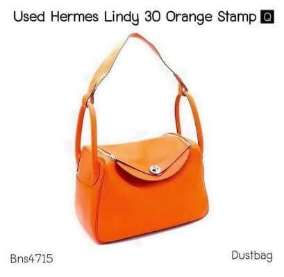 Hermes LINDY 30 ORANGE STAMP Q