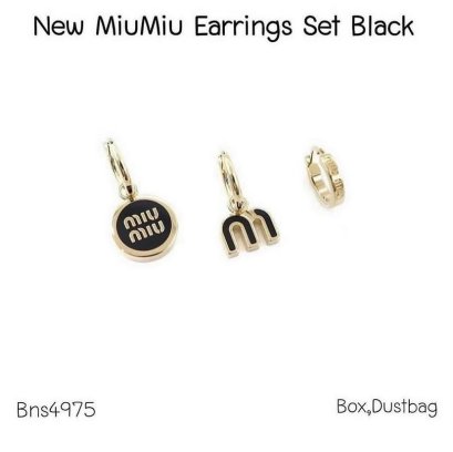 Miumiu EARRINGS SET ฺBLACK