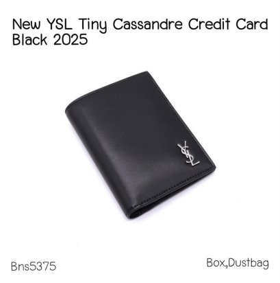 YSL TINY CASSANDRE CREDIT CARD BLACK