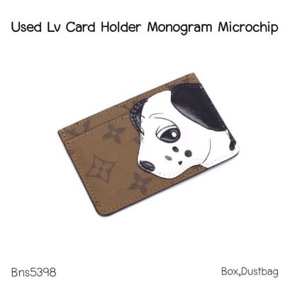 Louis Vuitton CARD HOLDER MONOGRAM/DOG MICROCHIP