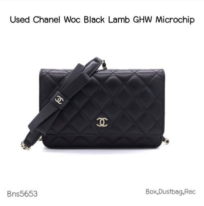 Chanel WOC BLACK LAMB GHW MICROCHIP (AT0UL683)