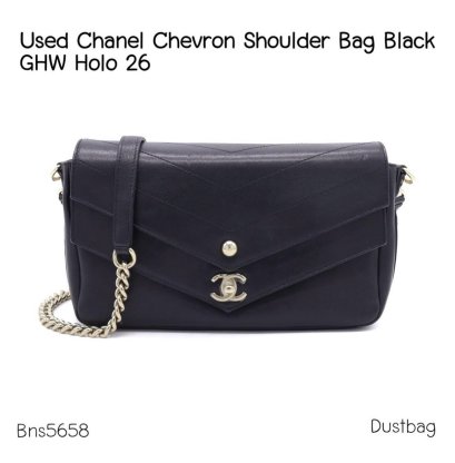 Chanel SHOULDER BAG BLACK GHW HOLO 26323309