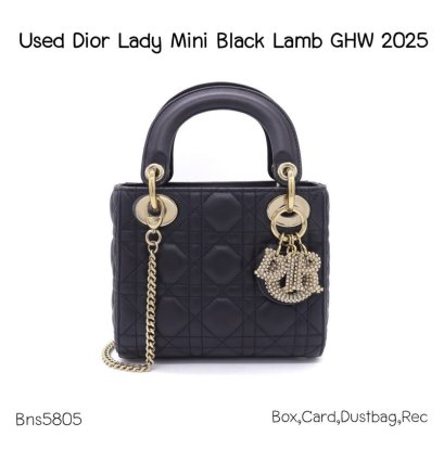 Dior MINI LADY BLACK LAMB GHW2025