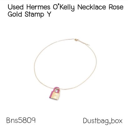 Hermes O'KELLY NECKLACE ROSE GOLD STAMP Y