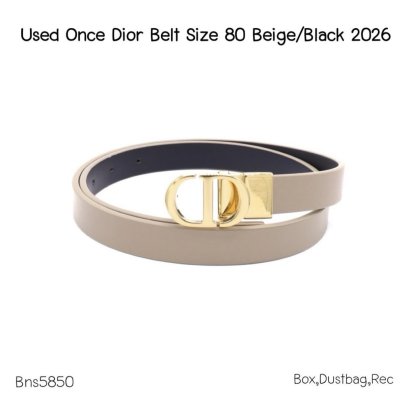 Dior BELT SIZE 80 BEIGE/BLACK 2026