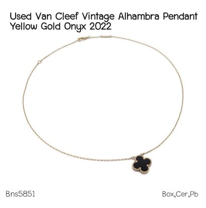 VAN CLEEF VINTAGE ALHAMBRA PENDANT ONYX / YELLOW GOLD 2022